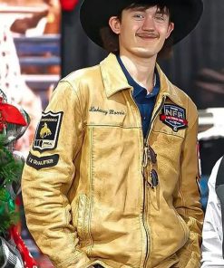 Men's Nfr Las Vegas Logan Hay Brown Leather Jacket