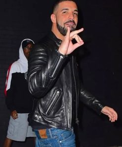 Drake Black Leather Jacket