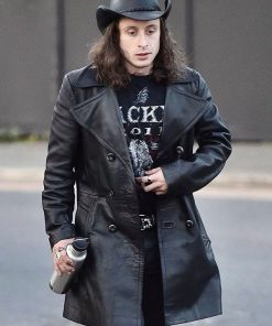 Rory Culkin Black Leather Coat