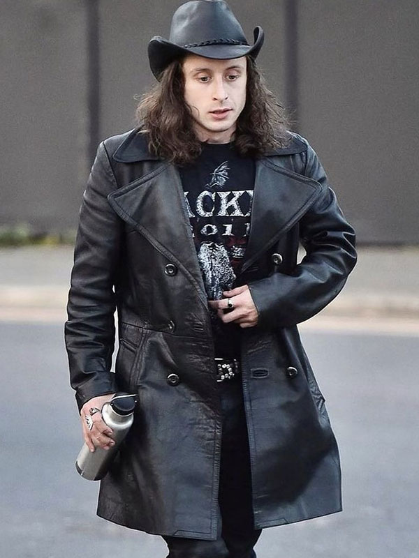 Rory Culkin Black Leather Coat