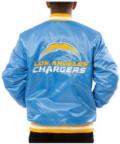 Starter Chargers Light Blue Bomber Jacket