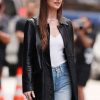 Dakota Johnson Materialists 2024 Black Leather Coat
