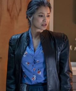 Kelly Hu Black Mafia Family S02 Detective Leather Jacket