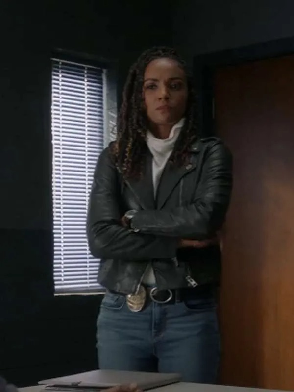 Nyla Harper Black Biker Leather Jacket