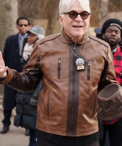 Only Murders In The Building S02 Steve Martin Brown Leather Jacket