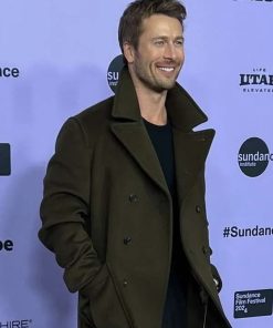 Glen Powell Green Peacoat