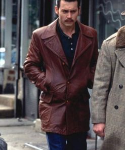 Johnny Depp Brown Leather Coat