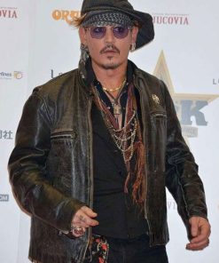 Johnny Depp Distressed Leather Jacket