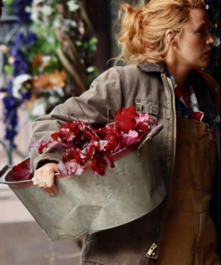 Blake Lively Grey Cotton Jacket