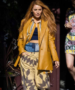 It Ends With Us Blake Lively Yellow Leather Jacket