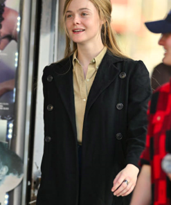 Elle Fanning Black Coat