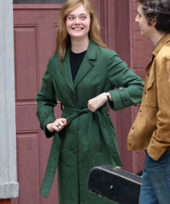A Complete Uknown Elle Fanning Green Trench Coat