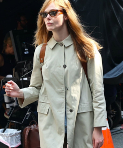 A Complete Uknown Elle Fanning Off-White Cotton Jacket