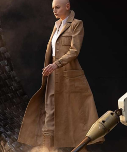 Emma Corrin Brown Cotton Coat
