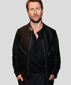 Twisters Glen Powell Black Leather Jacket