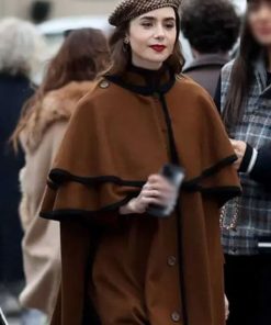 Emily In Paris Lily Collins Cape Coat