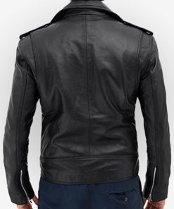 Mens Black Biker Leather Jacket