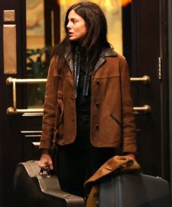 Monica Barbaro Suede Brown Jacket