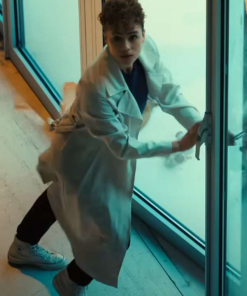 Nathalie Emmanuel White Trench Coat