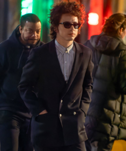A Complete Uknown Timothée Chalamet Black Peacoat