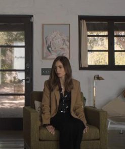 Lily Collins Brown Blazer