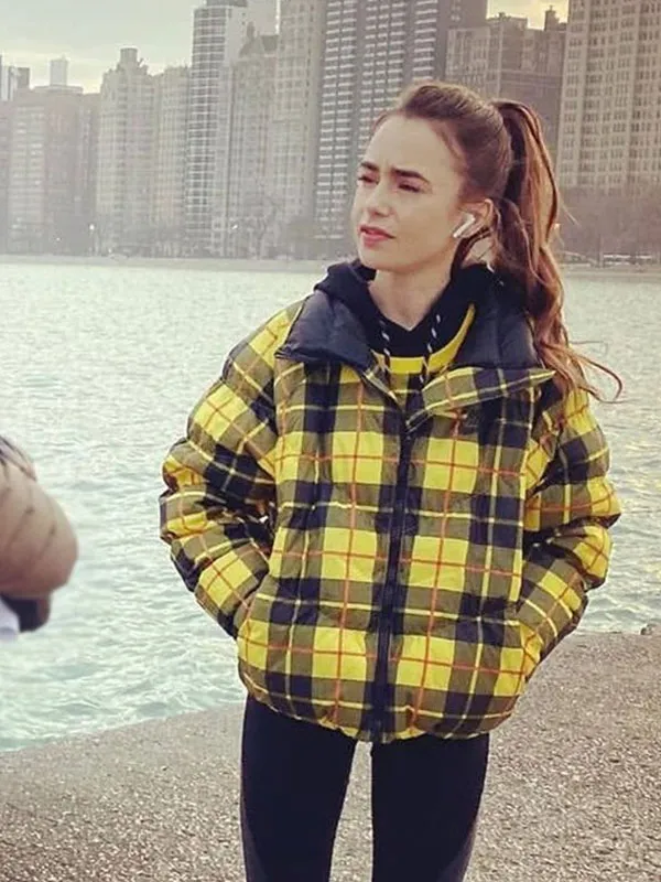 Emily In Paris Emily Yellow Plaid Jacket