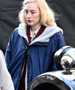 Blitz Saoirse Ronan Shearling Hooded Jacket