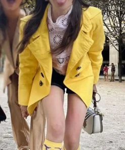Emily In Paris Lily Collins Yellow Coat