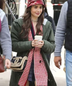Emily In Paris Lily Collins Green Hooded Jacket