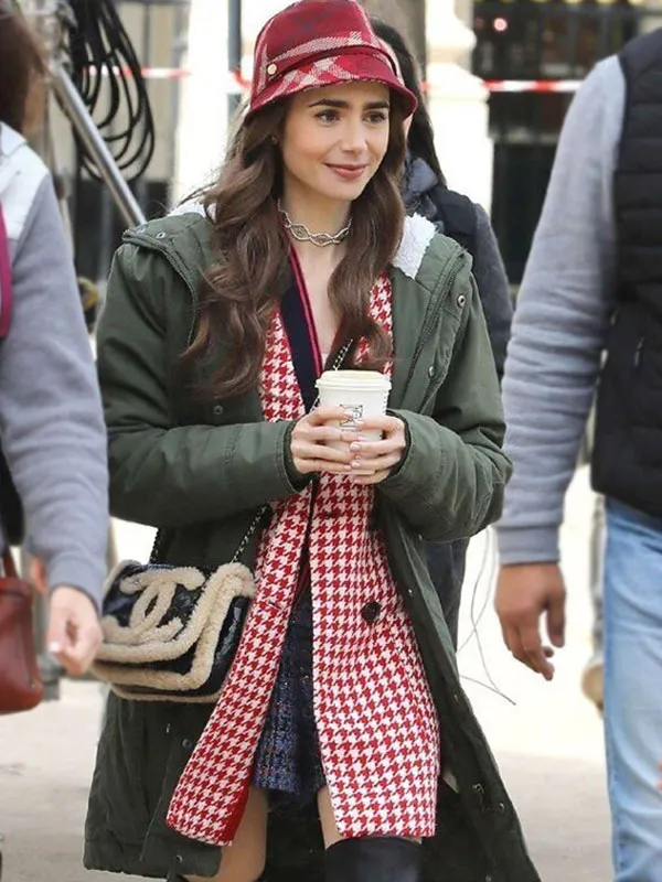 Emily In Paris Lily Collins Green Hooded Jacket