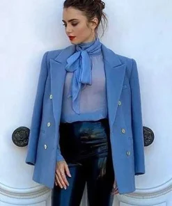 Emily In Paris S02 Lily Collins Blue Peacoat