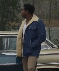 Fight Night The Million Dollar Heist 2024 Muhammad Ali Blue Shearling Jacket