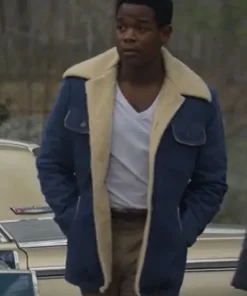 Fight Night The Million Dollar Heist 2024 Muhammad Ali Blue Shearling Jacket