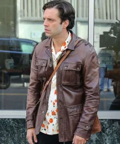 A Different Man Sebastian Stan Brown Leather Jacket