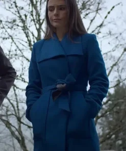 Cellar Door 2024 Jordana Brewster Blue Wool Coat