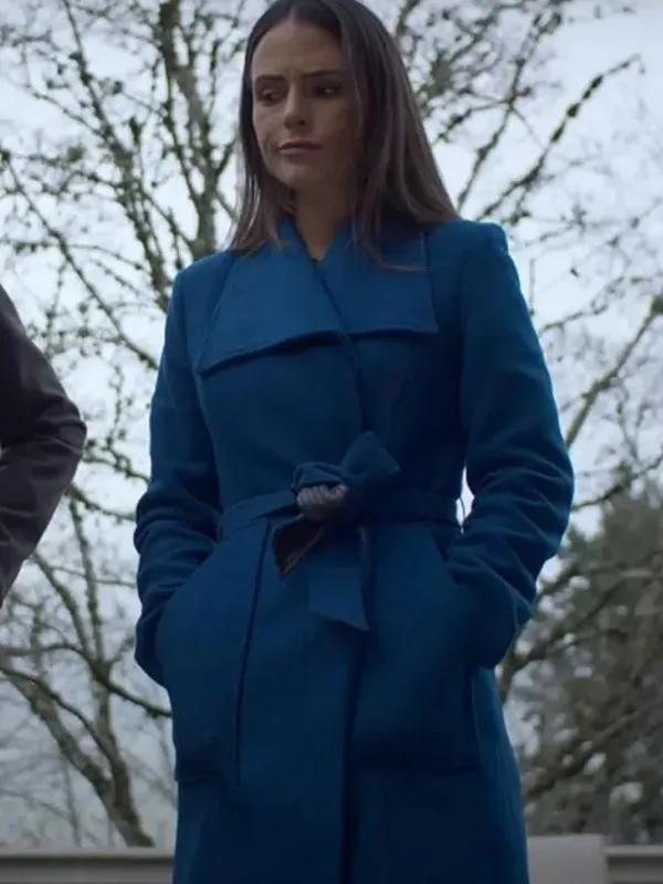 Cellar Door 2024 Jordana Brewster Blue Wool Coat
