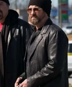 Den Of Thieves 2 Gerard Butler Black Leather Blazer