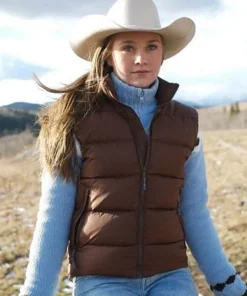 Heartland Amy Fleming Brown Puffer Vest