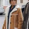 Superman And Lois S02 Lana Lang Cushing Shearling Brown Coat