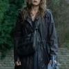 Sweetpea Ella Purnell Black Leather Coat