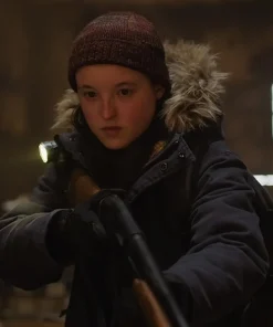 The Last Of Us S02 Bella Ramsey Fur Hooded Jacket - Image 3