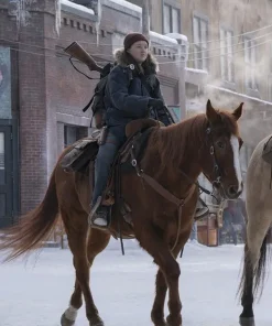 The Last Of Us S02 Bella Ramsey Fur Hooded Jacket - Image 4