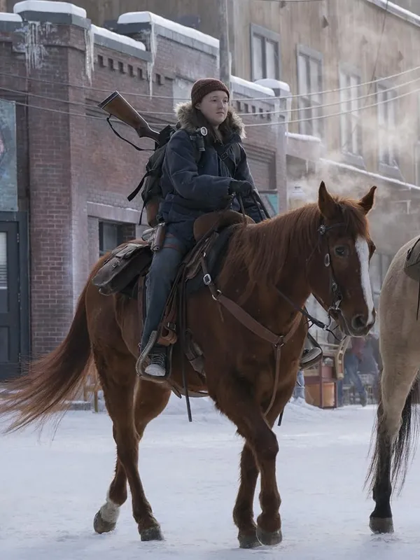 The Last Of Us S02 Bella Ramsey Fur Hooded Jacket - Image 4