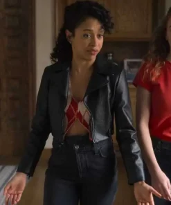 Alternative view of A Family Affair Liza Koshy Black Leather Jacket