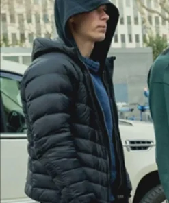 Anora 2024 Yura Borisov Black Puffer Hooded Jacket