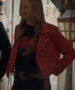 Lily-Confessions-of-a-Christmas-Letter-2024-Red-Biker-Leather-Jacket