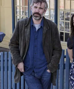 Murder In A Small Town S01 Karl Alberg Grey Suede Jacket