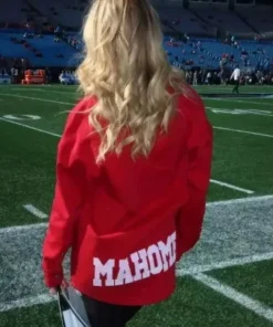 Alternative view of American Soccer Player Brittany Mahomes Red Jacket