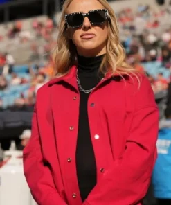 American Soccer Player Brittany Mahomes Red Jacket