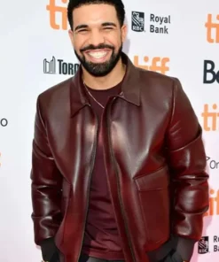 Aubrey Drake Maroon Leather Jacket